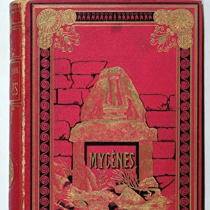 Cover of Mycenes by Heinrich Schliemann (1822-90) published in Paris, 1879 (leather)
