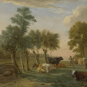 Cows in a Meadow near a Farm, 1653 (oil on canvas)