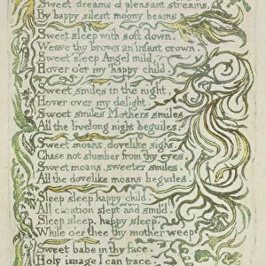 A Cradle Song, plate 25 from Songs of Innocence, 1789 (hand coloured
