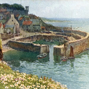 Crail Harbour (colour litho)