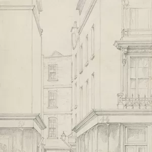 Cranbourne Alley from Cranbourne Street looking towards Bear Street (pencil on paper)