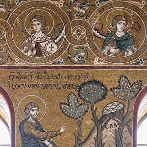 Creation of the mainland from the sea, Cycle of the Old Testament-The Creation, byzantine mosaic, XII-XIII sec (mosaic)