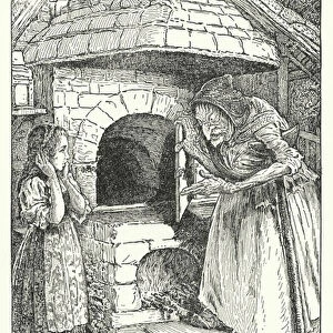 "Creep in, "said the witch, "And see if it is properly hot"(litho)