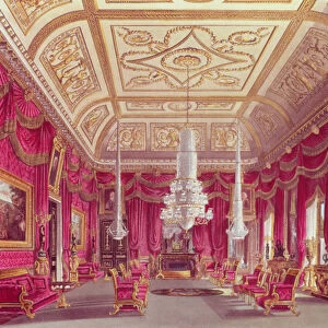 The Crimson Drawing Room, Carlton House from Pynes Royal Residences, 1818