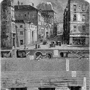 Cross-section of the ground under a rue de Paris in 1852