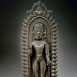 Crowned Buddha, Kurkihar culture, 1100 AD (bronze)