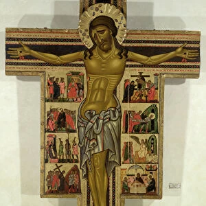 Crucifixion with Stories of the Passion, School of Lucca (tempera on panel)