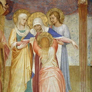 The Crucifixion, detail of the Virgin and attendants from the Chapter House
