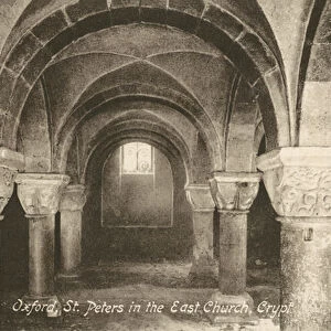 Crypt of the Church of St Peter in the East, Oxford, Oxfordshire (b / w photo)