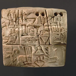 Cuneiform tablet showing accounts of barley distribution, c. 3000 BC (clay)