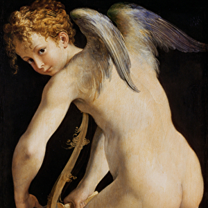 Cupid Carving a Bow, 1533 / 34 (oil on canvas)
