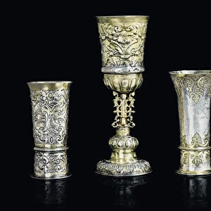 Three cups (silver-gilt & parcel-gilt silver)