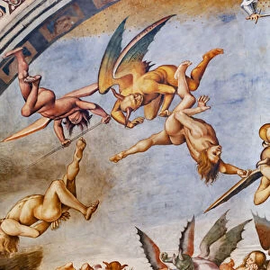 Damned to hell, detail with devils and damned, 1500-02 (fresco)