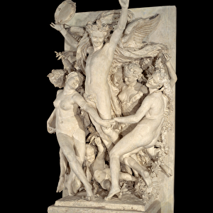 Dance. Bacchantes. Scale stone group. Sculpture by Jean Baptiste (Jean-Baptiste