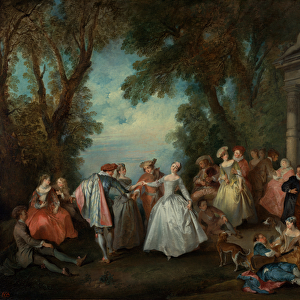 Dance before a Fountain, c. 1724 (oil on canvas)