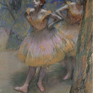Two Dancers, c. 1893--98 (pastel & charcoal, with stumping & burnishing, on tracing paper