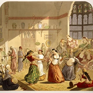Dancing Ceremony in Cairo, 1860 (colour litho)