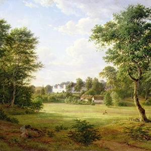 Danish Landscape with a Little Castle (oil on canvas)