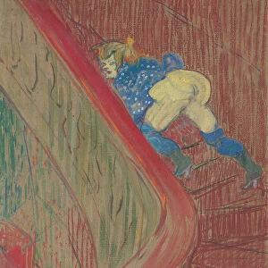 Dans l escalier de la rue des Moulins, 1893 (oil, pastel & peinture a l