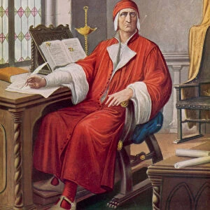 Dante Alighieri (colour litho)