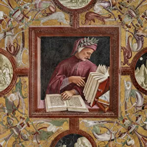 Dante reading his works (fresco)