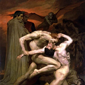 Dante and Virgil in Hell, 1850 (oil on canvas)