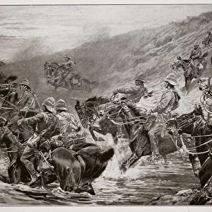 The Dash for Kimberley - The 10th Hussars Crossing Klip Drift, after a sketch by G. D