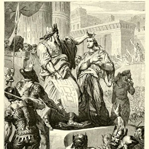 David fait reconnaitre Salomon pour roi (engraving)