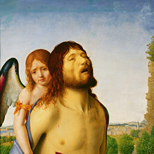 The Dead Christ Supported by an Angel, c. 1475 / 78 (oil on panel)