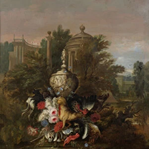 Dead Game and Flowers, 1708 (oil on canvas)