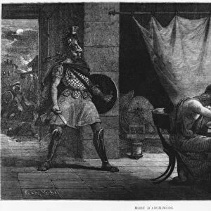 Death of Archimedes, illustration from La Vie des Savants Illustres