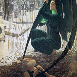 The Death and the Gravedigger, 1900 (gouache, watercolour and pencil)