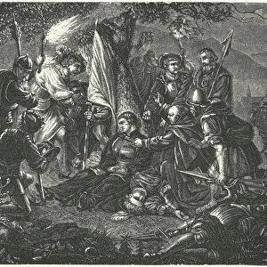 Death of Huldrych Zwingli at the Battle of Kappel, 1531 (engraving)