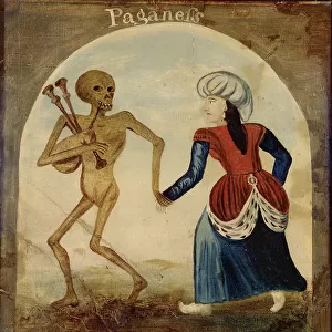 Death Leading a Pagan Woman (oil on panel)
