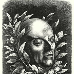 Death mask of German poet Friedrich Schiller (litho)
