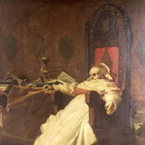 Death of Pope Boniface VIII (1235-1303) (oil on canvas)