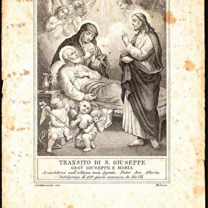 The death of Saint Joseph, 19th century (engraving)