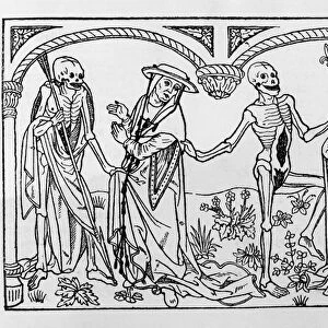 Death taking the Cardinal and the King, from the Danse Macabre, published Paris