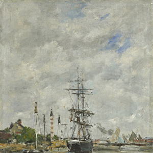 Deauville, the Boat Basin, 1887 (oil on panel)