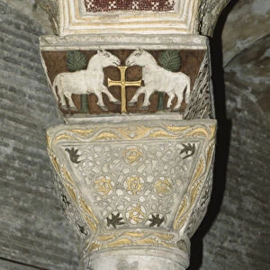 Decorated capital from the interior