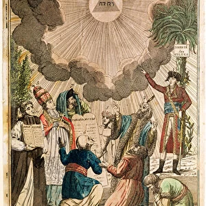 Decree Instituting the Freedom of Worship, November 1799 (coloured engraving)