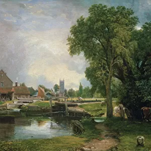 Dedham Lock and Mill, 1820 (oil on canvas)
