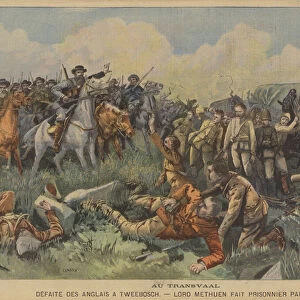 Deefeat of the British by the Boers at the Battle of Tweebosch (colour litho)