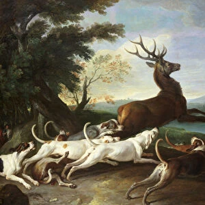 The Deer Hunt, 1718 (oil on canvas)