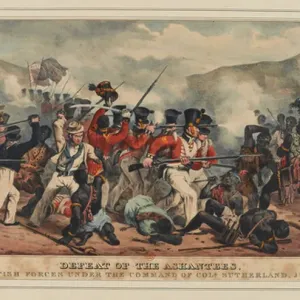 Defeat of Ashantees by the British forces under the command of Colonel Sutherland