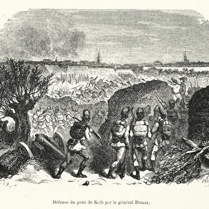 Defense du pont de Kelh par le general Desaix (engraving)