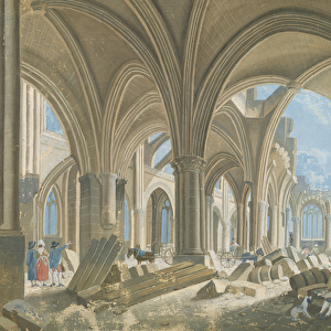 Demolition of the Church of Saint-Jean-en-Greve, c. 1800 (gouache on paper)