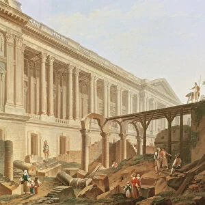 Demolition of the Hotel de Bourbon and clearing the Louvre Colonnade, c