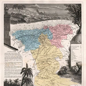 Department of Algiers, French Algeria - France and its Colonies. Atlas illustrates one hundred and five maps from the maps of the depot of war, bridges and footwear and the Navy by M. VUILLEMIN. 1876
