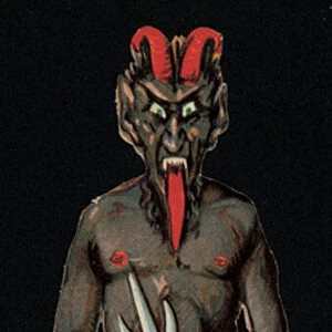 Depiction of the devil with a three-pronged fork (chromolitho)